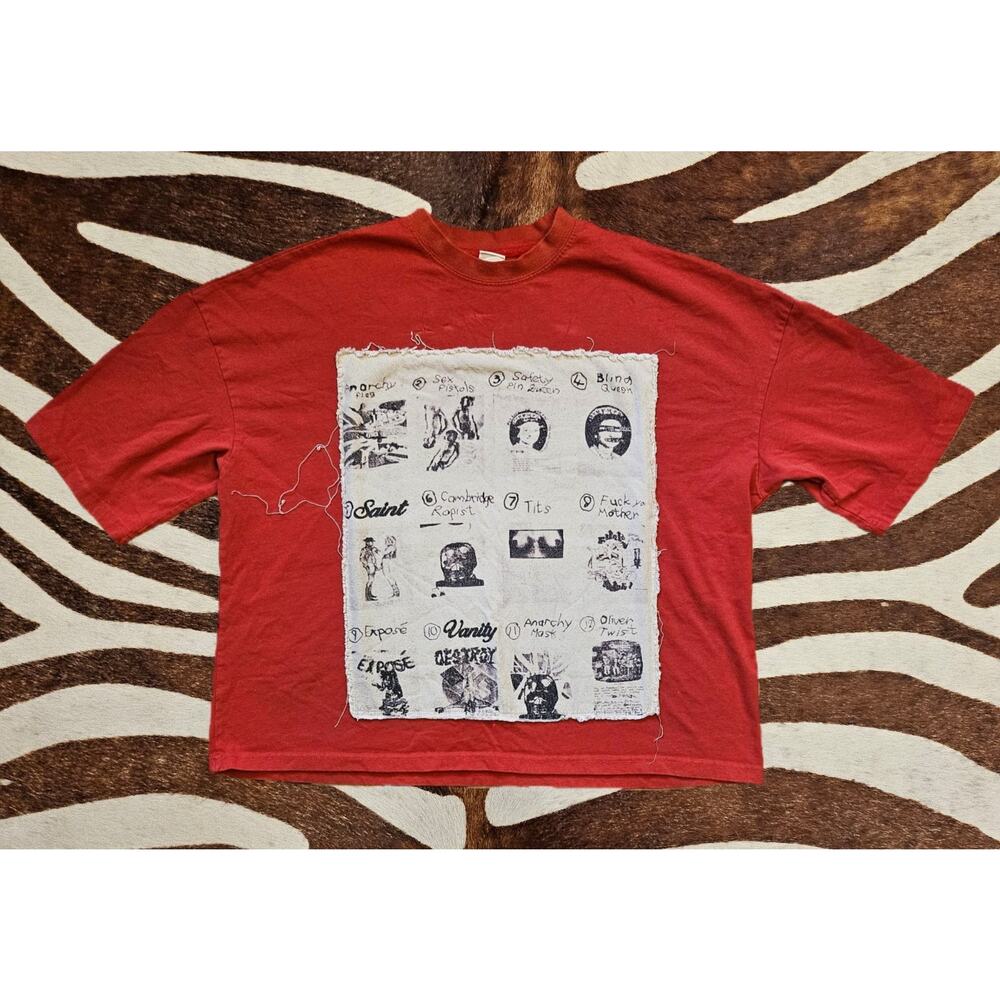 Saint Vanity Vain/Seditionaries Punk T-Shirt Red Sz L